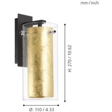 Eglo Pinto gold zidna/1, e27, crna/zlatna, staklo prozirno | shoptok.hr