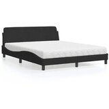 Krevet s madracem Dover crni 160x200 cm baršunasti | Eponuda.com