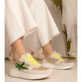 Gemre Beige women's sports sneakers with glitter Kaletti | shoptok.hr