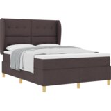 Box Spring postelja z vzmetnico v temno rjavi barvi, 160x200 cm blago, (22051299) | Shoptok.si