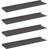  Ležeča polica 4 pcs Črna 80 x 18 x 2,5 cm Jeklo, (5000201069) | Shoptok.si