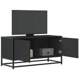 Furnova TV omarica črna 80x34,5x40 cm inženirski les in kovina, (21924952) | Shoptok.si