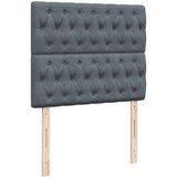 vidaXL Box spring postelja z vzmetnico temno siva 120x200 cm žamet | Shoptok.si
