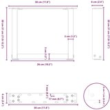  Noge za stolić U-oblika 2 kom bijele 30x(30-31) cm čelik | shoptok.hr