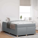 vidaXL Posteljni okvir z vzmetnico Svetlo siva 120 x 200 cm blago | Shoptok.si