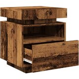 vidaXL Noćni ormarić s LED svjetlima staro drvo 40x39x48,5 cm | shoptok.hr