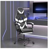  Okretna igraća stolica s osloncem crno-bijela od umjetne kože | shoptok.hr