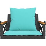  Klupa za ljuljanje s jastucima crna 63x62x40 cm od poliratana | shoptok.hr