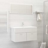 Maison Chic Kopalniški sestavi - Kopalniško pohištvo 2 kosa visok sijaj bela iverna plošča, (21788352) | Shoptok.si