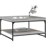 vidaXL Stolić za kavu siva boja hrasta 80x80x45 cm od drva i željeza | shoptok.hr
