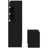 vidaXL set toaletnog stola s LED-om Crni hrast Inženjersko drvo, LED toaletni stol, crni hrast, 60x40x140 cm, izrađen od inženjerskog drveta, Crni hrastovani kozmetički ormar 80x40x75 cm izrađen od inženjerskog drveta, Crni hrastovni kozmetički ormar - 80x40x65 cm, izrađen od inženjerskog drveta, toaletna stolica crnog hrasta 70x35x45 cm izrađena od inženjerskog drveta | shoptok.hr