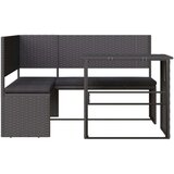  Vrtna sofa L-oblika sa stolom i jastucima crna od poliratana | shoptok.hr