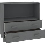  Komoda HAMAR tamnosiva 85 x 35 x 80 cm od masivne borovine | Eponuda.com