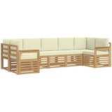  Set vanjskih sofa 6 pcs Bijela i Krem 304 x 128,5 x 73 cm | Shoptok.si