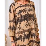 Resti Patterned women's light brown dress | Shoptok.si