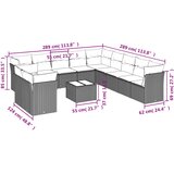  12-dijelni set vrtnih sofa poliratan s jastucima svijetlosivi | shoptok.hr