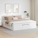 vidaXL Otomanski okvir kreveta s madraca bijela 160x200cm umjetna koža | shoptok.hr