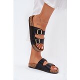 EVENTO Women's sandals with buckles made of eco leather black Iskira | shoptok.hr