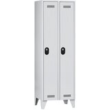 Wolf Garderobna omara, višina predelka 1700 mm, VxŠxG 1850 x 600 x 500 mm, širina razdelka 300 mm, barva korpusa / vrat svetlo siva / svetlo siva | Shoptok.si