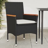 Maison Chic Vrtni stoli - Stol za vrt z blazinami 2 kosa črn poli ratan JS2110, (21876922) | Shoptok.si