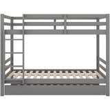 Möbrio Dvoposteljna postelja 2x140x200cm z osvetlitvijo Gigogne 90x190cm - z ograjo in stopnicami - siva, (22060399) Cene
