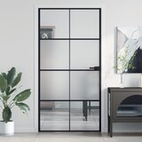 vidaXL Sobna vrata tanka crna 102 5x201 5 cm kaljeno staklo i aluminij Cijene