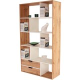 CARRYHOME predelna stena 110/185/32 cm bela, barve hrasta, svetlo rjava | Shoptok.si