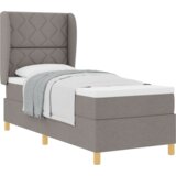 Box Postelja s podnožjem in vzmetnico Taupe 80x200 cm Tkanina, (22052351) | Shoptok.si