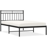  The Living Store Kovinski posteljni okvir z vzglavjem črn 107x203 cm - Posteljni Okvir, (21454224) | Shoptok.si