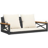  The Living Store Gugalna klop z blazinami črna 109x62x40 cm poli ratan - Gugalna Klop, (21495194) | Shoptok.si