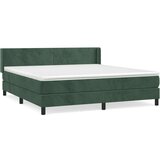 vidaXL Box spring postelja z vzmetnico temno zelena 180x200 cm žamet | Shoptok.si