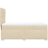 vidaXL Box spring postelja z vzmetnico krem 80x200 cm blago | Shoptok.si