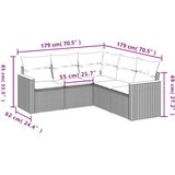  5-dijelni vrtni set sofa s jastucima bež od poliratana | shoptok.hr