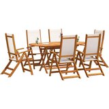  7-dijelni vrtni blagovaonski set od drva bagrema i tekstilena | shoptok.hr