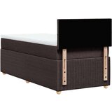 vidaXL Box spring postelja z vzmetnico temno rjav 90x190 cm blago, (21291864) | Shoptok.si