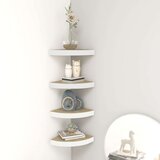 vidaXL Kutne zidne police 4 kom boja hrasta i bijele 25x25x3,8 cm MDF | shoptok.hr