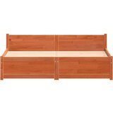  Konstrukcija postelje Voščeno rjava 140 x 200 cm Trdna borovina | Shoptok.si