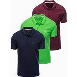 Ombre Set of men's pique knit polo shirts 3-pack Cene