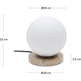 Kave Home Bela namizna svetilka s steklenim senčnikom (višina 22 cm) Malachi – | Shoptok.si