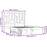  Okvir za krevet od masivne borovine bijeli 140 x 190 cm | shoptok.hr
