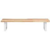  Zidna polica za umivaonik od čelika i masivnog bagremovog drva Smeđa 100 x 40 x 2 cm | Shoptok.si