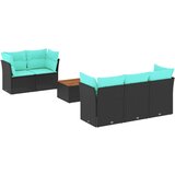  6-dijelni set vrtnih sofa od poliratana s jastucima crni | Eponuda.ba