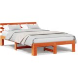  Okvir za krevet od borovine Vosak smeđa Masivno drvo 135 x 190 cm | shoptok.hr