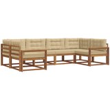  Set vanjskih sofa 6 kom. Prirodna i bež Smeđa 325 x 172,5 x 73 cm | shoptok.hr
