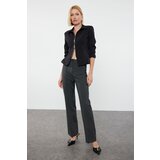 Trendyol Anthracite Rib Detailed Straight Cut Trousers | Shoptok.si