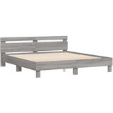  Okvir za krevet s uzglavljem boja hrasta 200x200 cm drveni | shoptok.hr