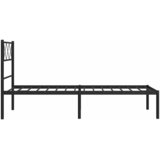  Metalni okvir za krevet s uzglavljem crni 100x190 cm | shoptok.hr