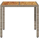  Vrtni stol s pločom od drva bagrema sivi 90x90x75 cm poliratana | shoptok.hr