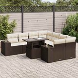 vidaXL 9-dijelni set vrtnih sofa s jastucima poliratan smeđi | shoptok.hr