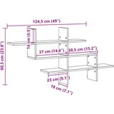 vidaXL Stenska polica starinski les 124,5x18x60,5 cm inženirski les | Shoptok.si